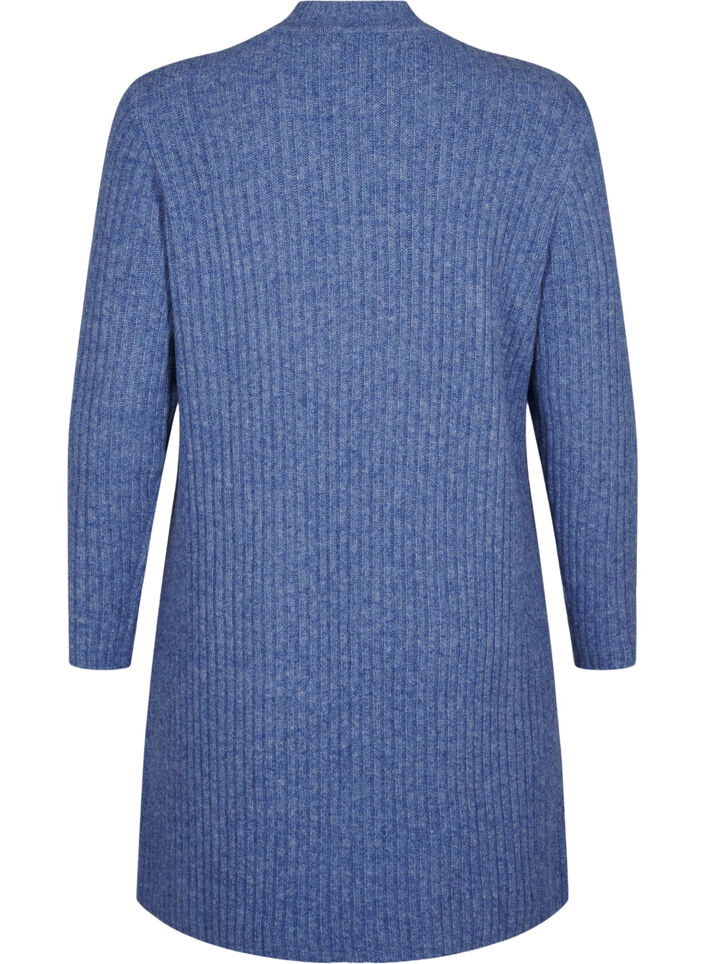 Krótka sukienka w prazki z okraglym dekoltem, Grey Blue Mel., Packshot image number 1