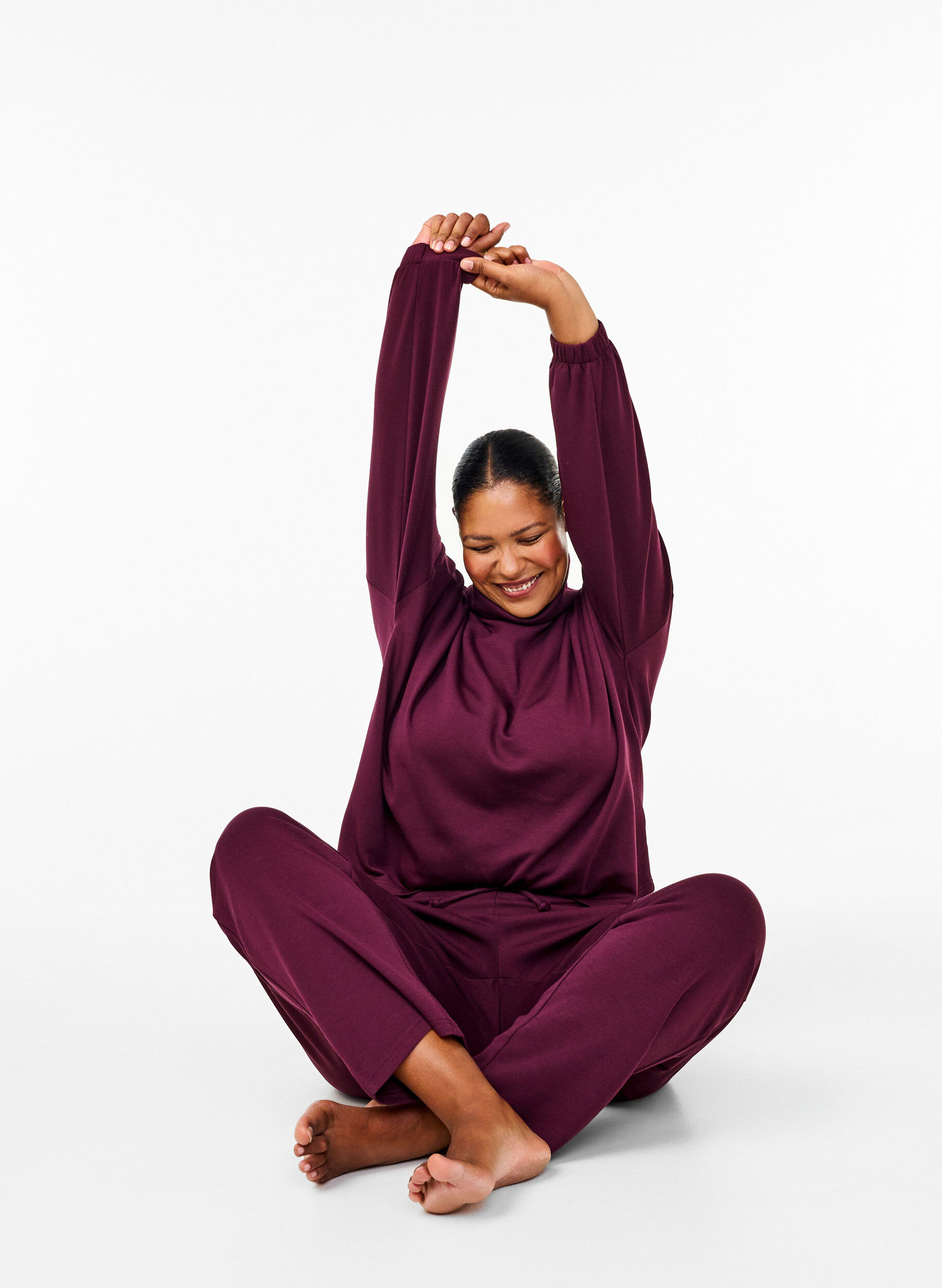 Zizzi Luzne spodnie z mieszanki material&oacute;w zawierajacej modal, Czerwony, Image image number 0