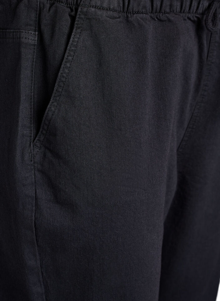 Jeansowe joggery z kieszeniami, Czarne, Packshot image number 2