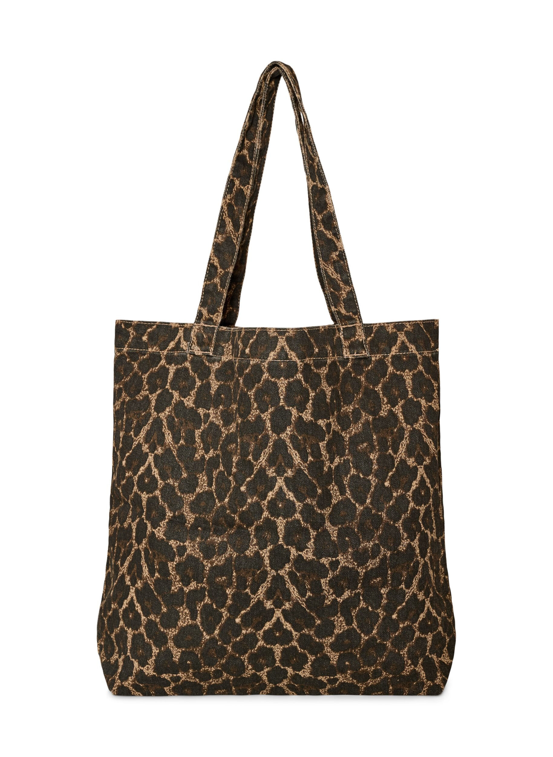 ZizziDenimowa torba shopper w panterke, Brązowy, Packshot image number 1