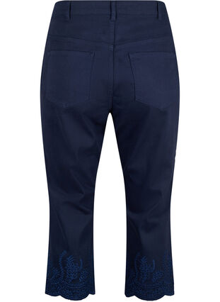Wysokie spodnie 3/4 z haftem angielskim, Night Sky, Packshot image number 1