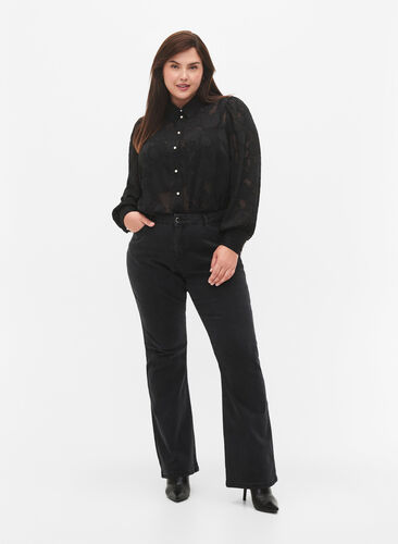  Jeansy typu bootcut Ellen z wysokim stanem, Grey Denim, Model image number 0