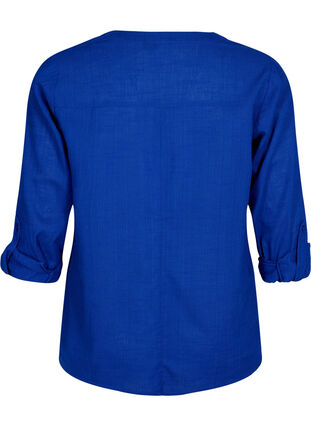 Bawelniana koszulowa bluzka z dekoltem w szpic, Surf the web, Packshot image number 1