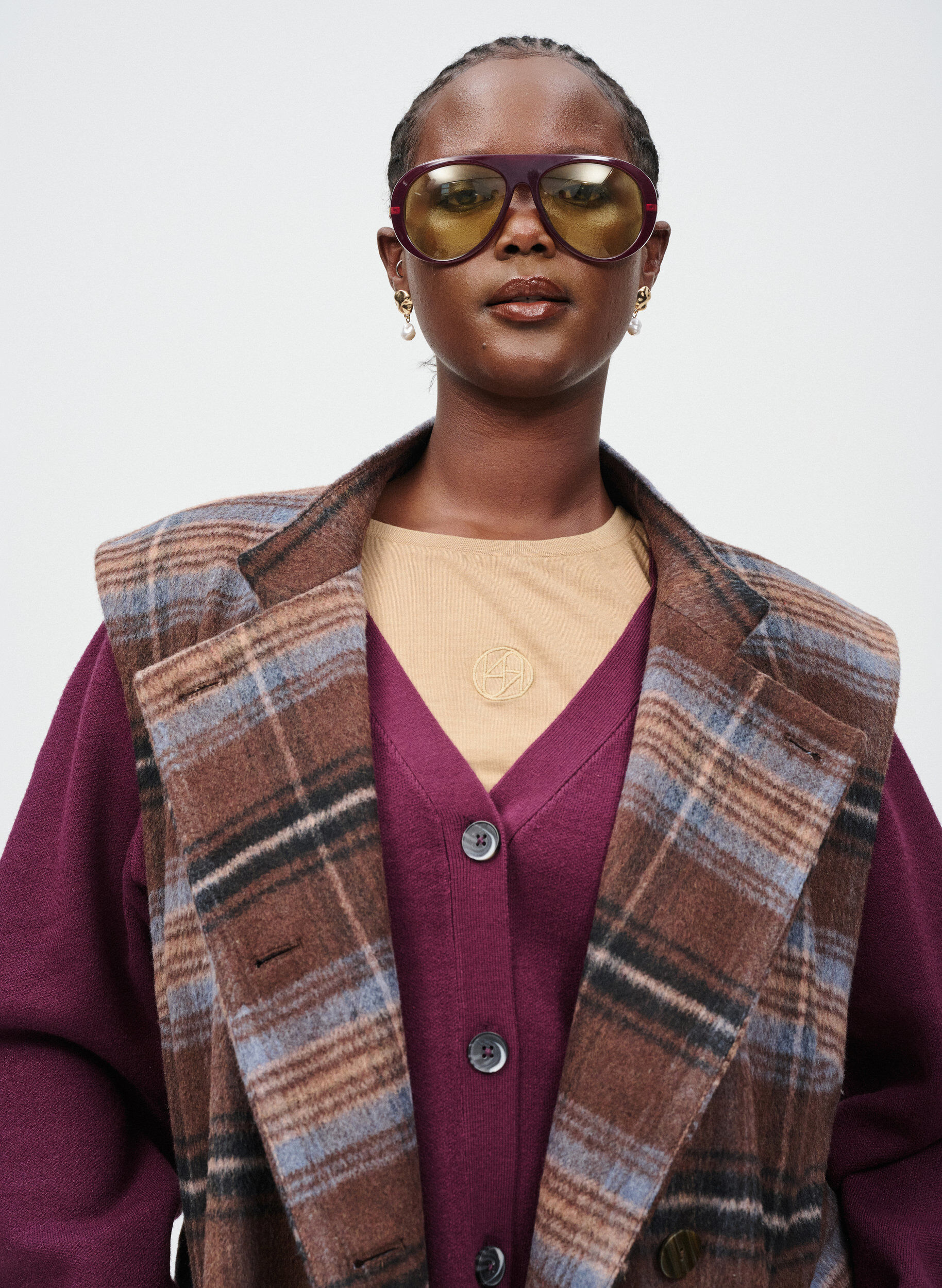 Zizzi Dlugi bezrekawnik w kratke, Brązowy, Image image number 0