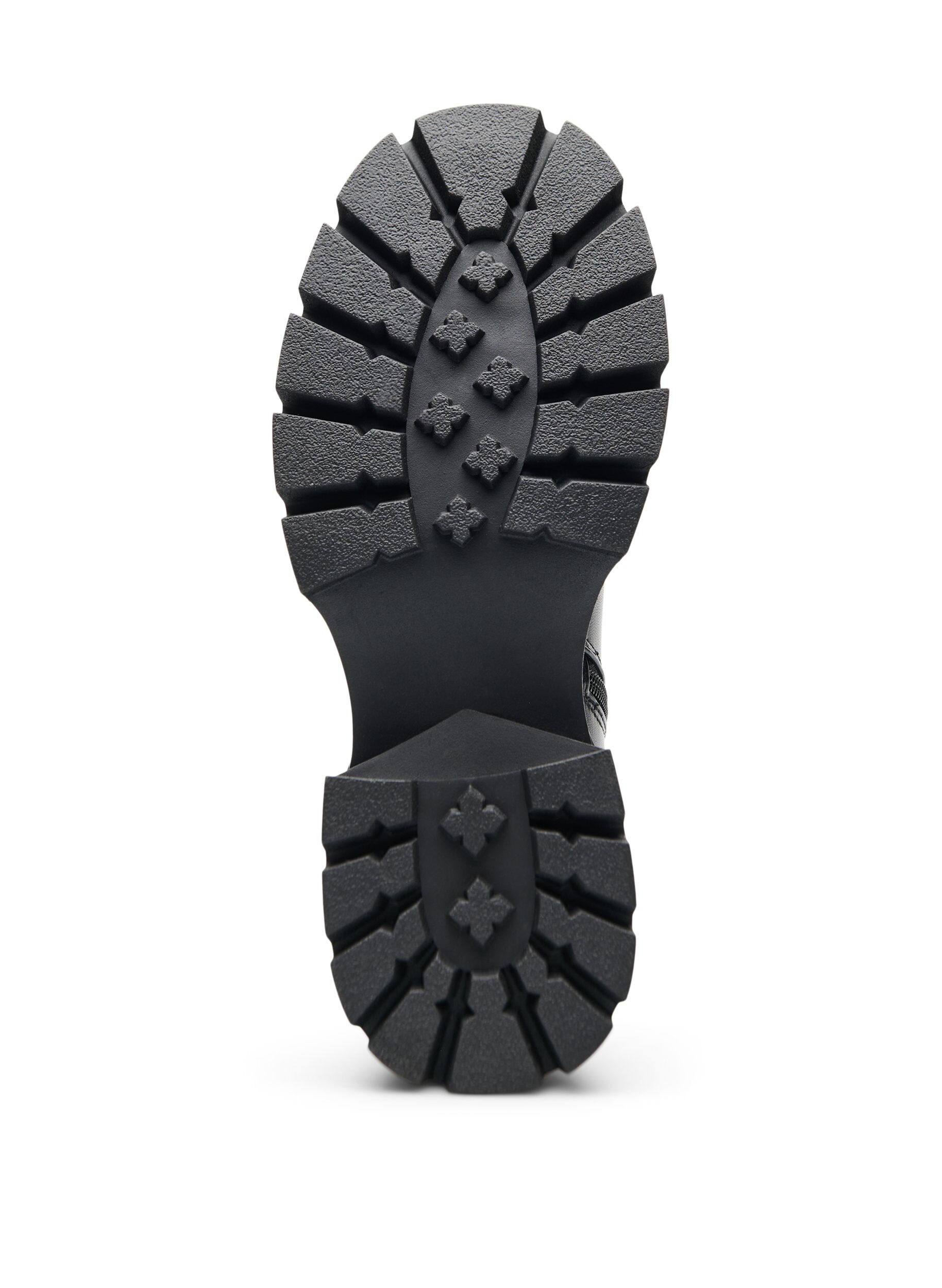 ZizziButy Chelsea z grubejsza podeszwa i lam&oacute;wkami z ryflowanej gumy, Czarne, Packshot image number 4