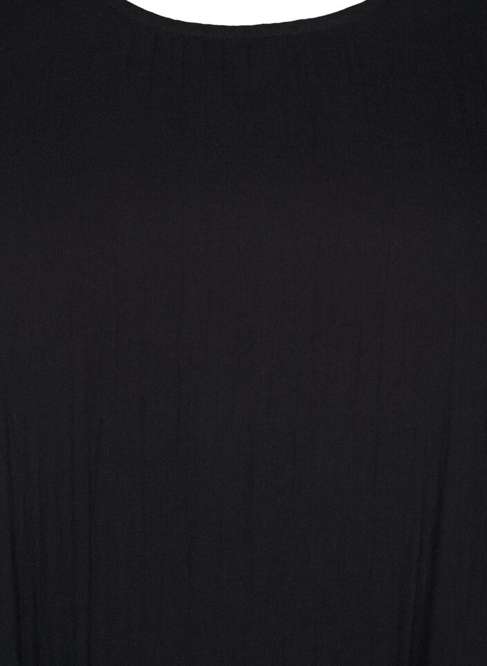 Bawelniana sukienka z krótkim rekawem w ksztalcie litery A, Black, Packshot image number 2