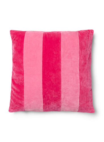 Welurowa poszewka na poduszke w paski, Fandango Pink Comb, Packshot image number 0