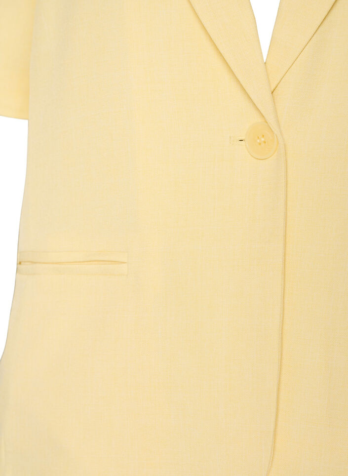 Blekitny marynarka z kr&oacute;tkim rekawem i klapami, Ż&oacute;łty, Packshot image number 2