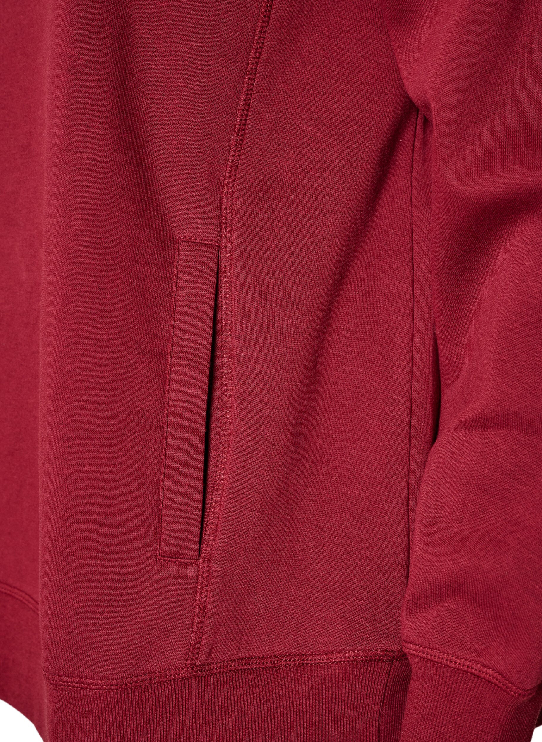 ZizziBluza z wysokim kolnierzem i kieszeniami, Czerwony, Packshot image number 3