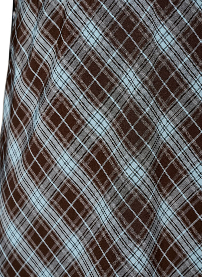 Trapezowa sp&oacute;dnica maxi w kratke, Niebieskie, Packshot image number 2