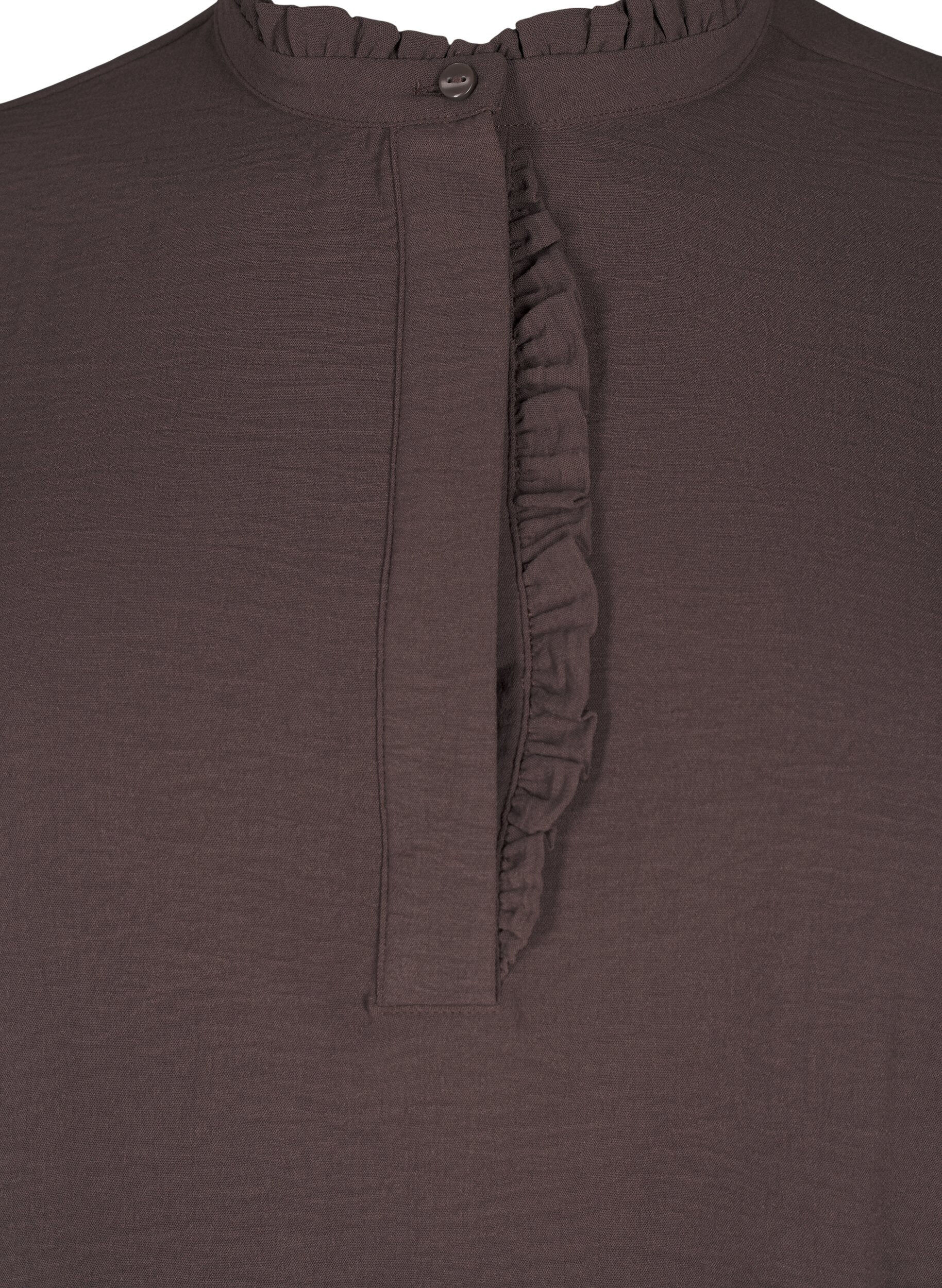 Zizzi Sukienka z dlugimi rekawami i zabotem, Chocolate Martini, Packshot image number 2