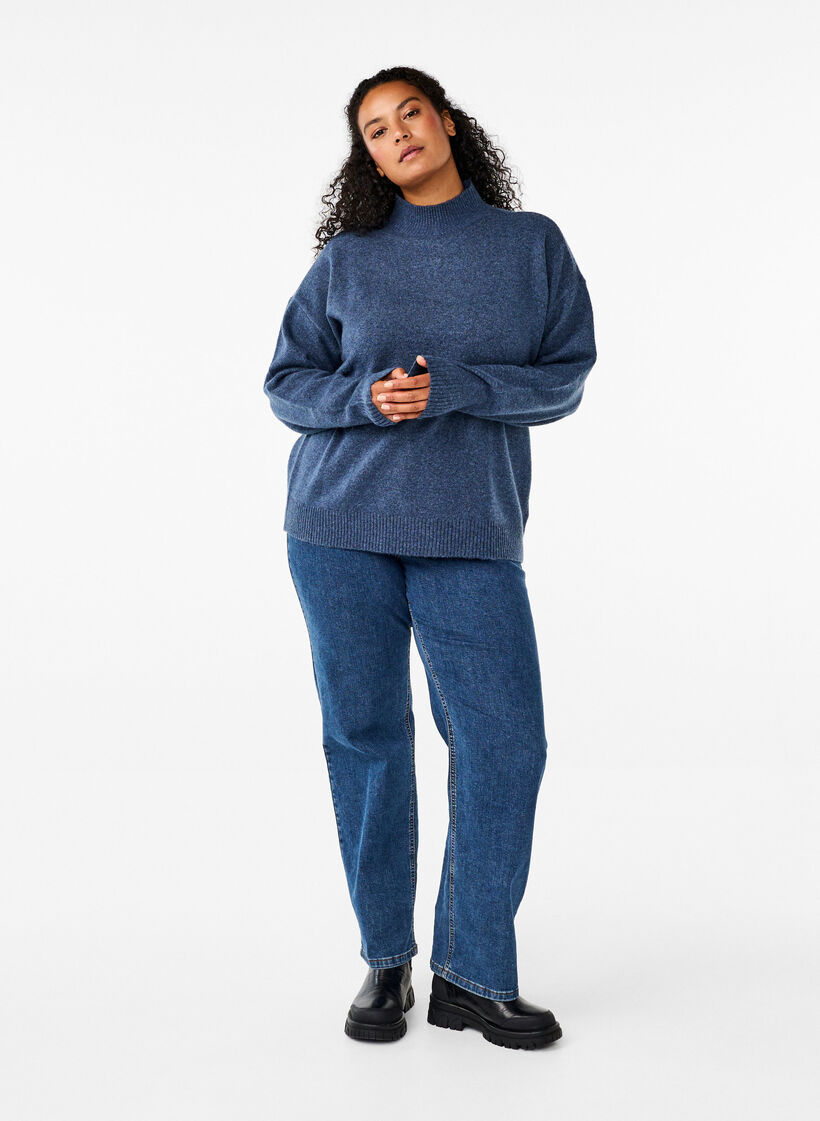 Dzianinowa welniana bluzka ze stójka, Bering Sea Mel., Model image number 2