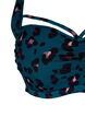 Góra od bikini z marszczeniami i tasiemkami, Leopard, Packshot image number 2