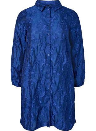 Dluga zakardowa koszula, Mazarine Blue, Packshot image number 0