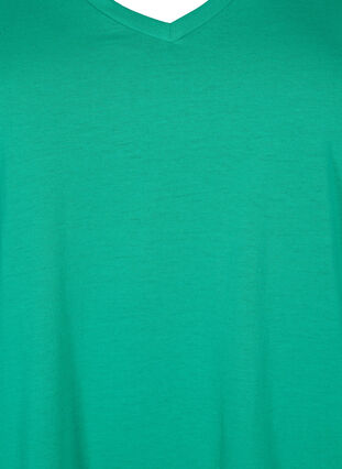 T-shirt z krótkim rekawem i dekoltem w szpic, Simply Green, Packshot image number 2