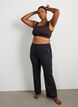 Legginsy treningowe bootcut z wysokim stanem, Czarne, Model image number 0