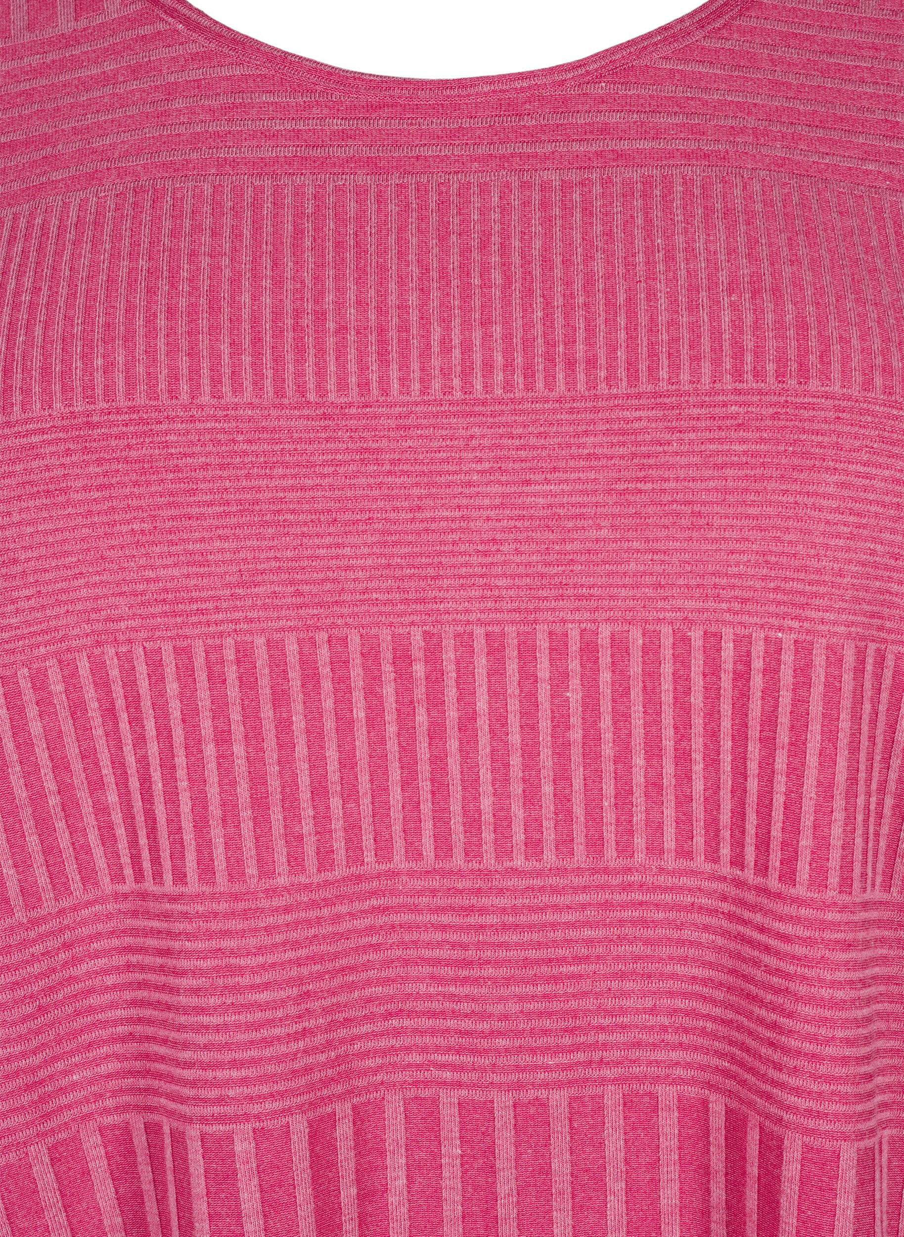 Zizzi Bluzka z rekawem 3/4 i wzorem w paski, Malaga Mel., Packshot image number 2