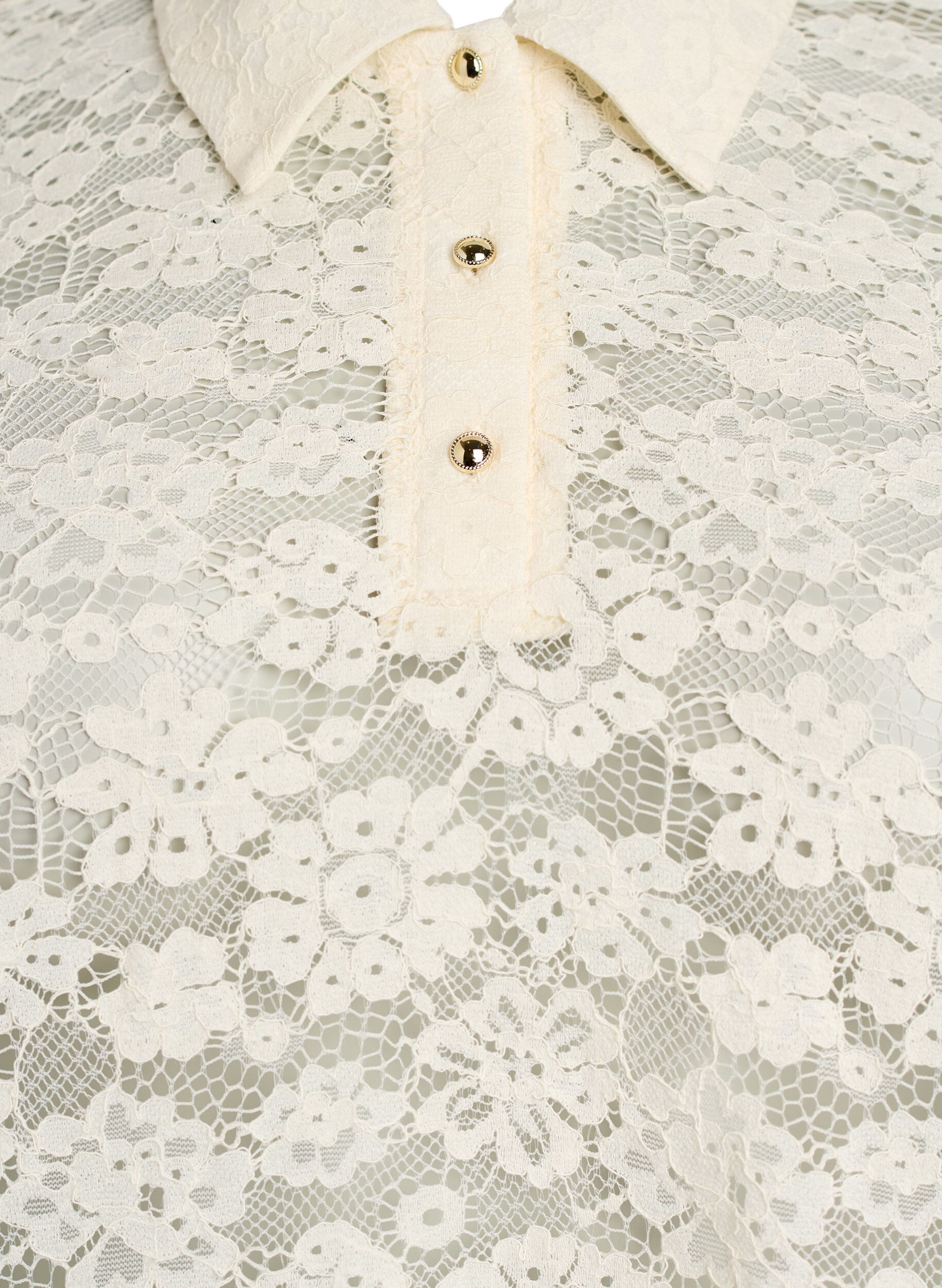 Zizzi Bluzka koronkowa z kolnierzykiem i rekawami 1/2, Biały, Packshot image number 2