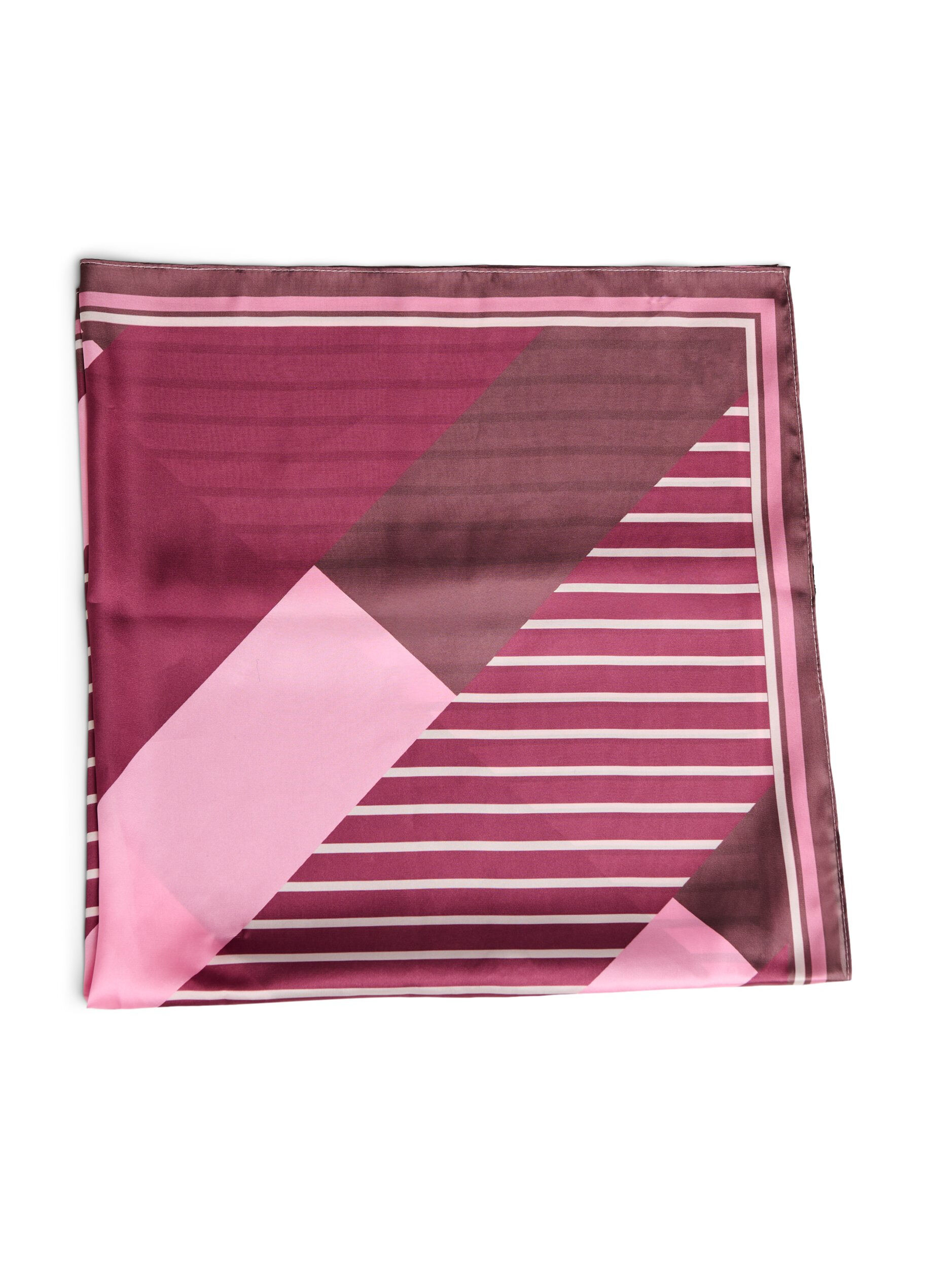 Zizzi Kwadratowy szal w satynowym wygladzie z wzorzystym wzorem, Czerwony, Packshot image number 1