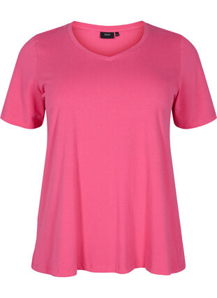 Podstawowa, gladka bawelniana koszulka, Hot Pink, Packshot image number 0