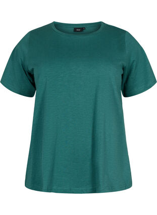 Podstawowa koszulka bawelniana 2-pack, Mallard Green/Black, Packshot image number 2