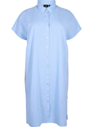 Koszula o przedluzonym kroju wykonana z mieszanki bawelny z lnem, Serenity, Packshot image number 0