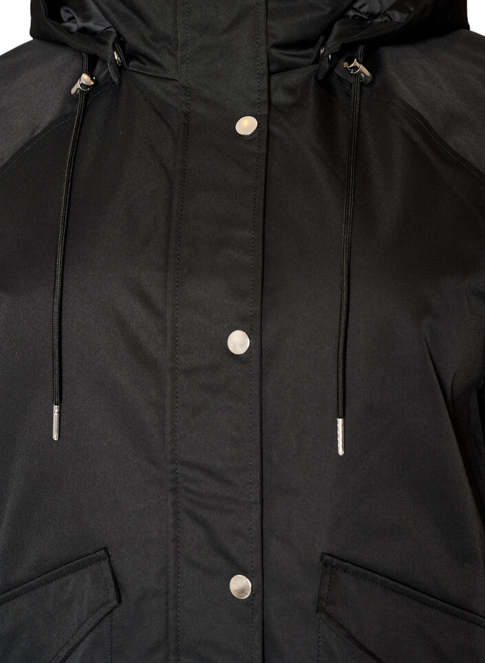 Parka z podszewka i odpinana kapturka, Czarne, Packshot image number 2