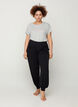 Loose viscose trousers with pockets, Black, Model image number 2