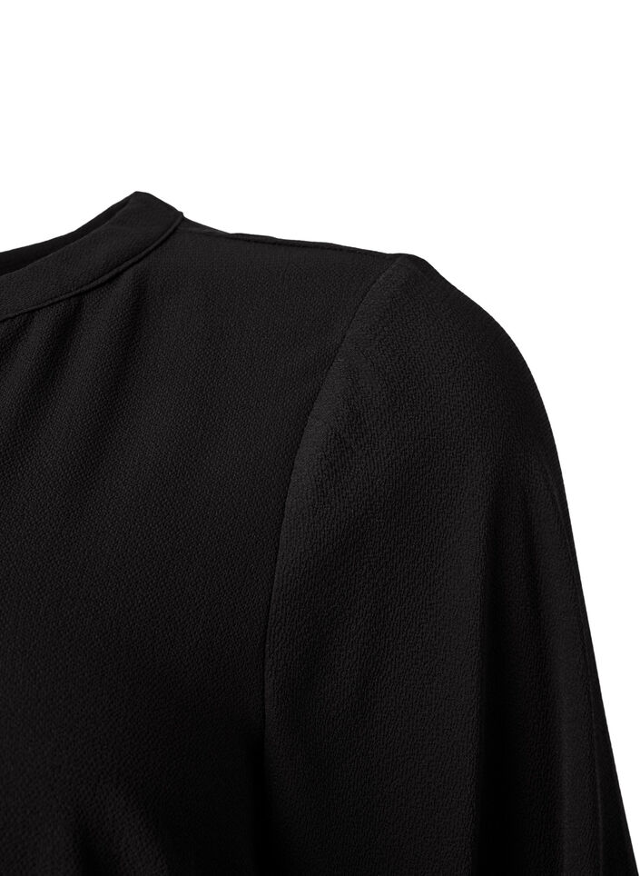 Sukienka z dlugim rekawem i dekoltem w szpic, Black, Packshot image number 3