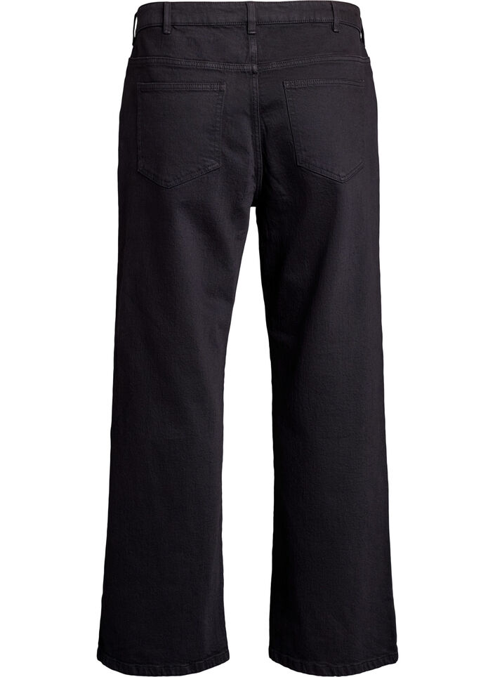 Jeansy z szerokimi nogawkami i wysokim stanem, Czarne, Packshot image number 1