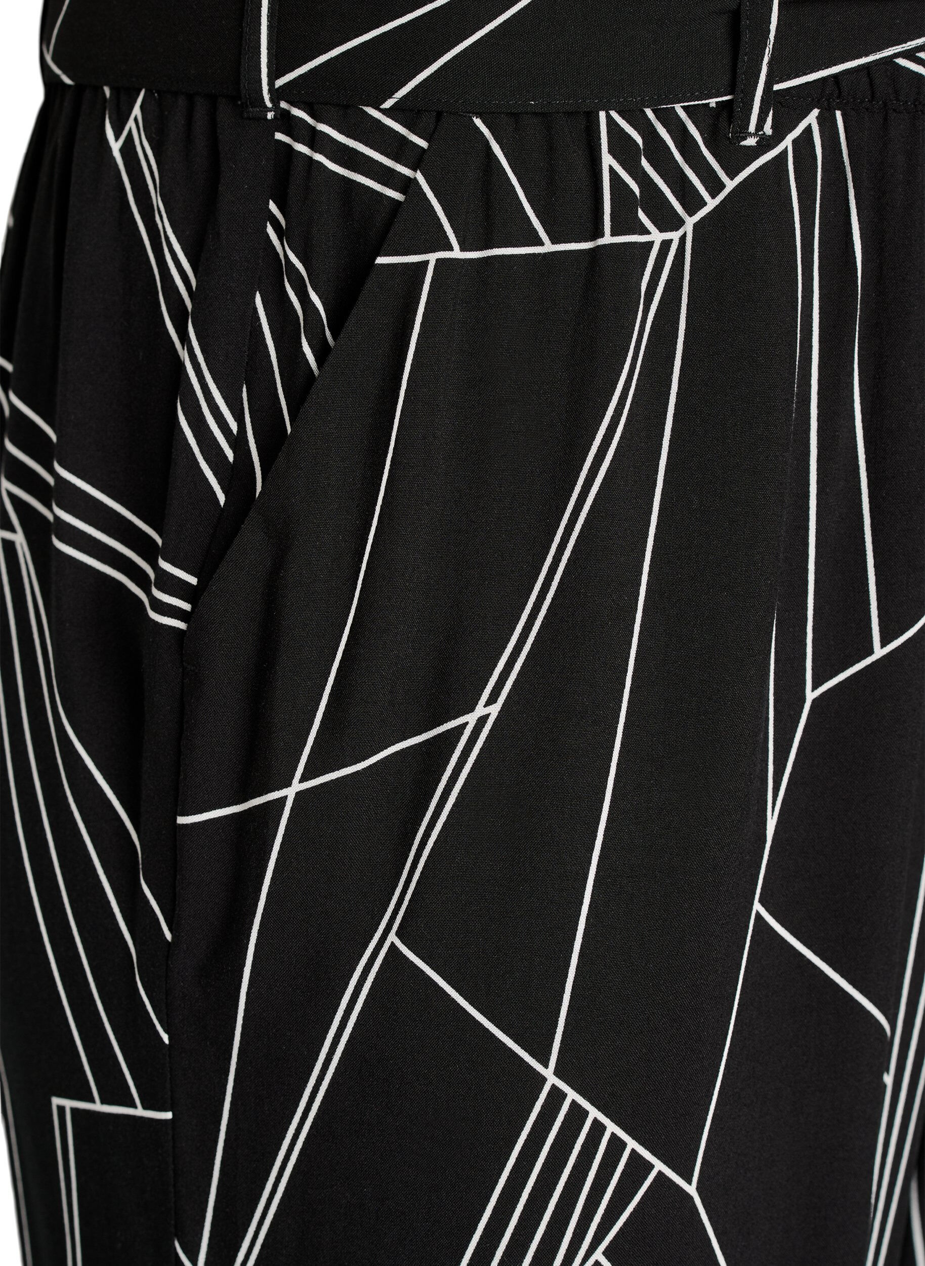 ZizziSpodnie wiskozowe na wysoka talie, Czarne, Packshot image number 2