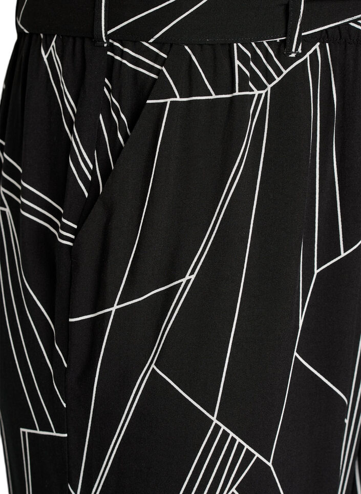 Spodnie wiskozowe na wysoka talie, Czarne, Packshot image number 2