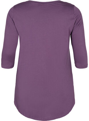 Bawelniana koszulka z rekawem 3/4, Vintage Violet, Packshot image number 1