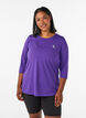 Sportowy top z rekawami 3/4, Fioletowy, Model image number 0