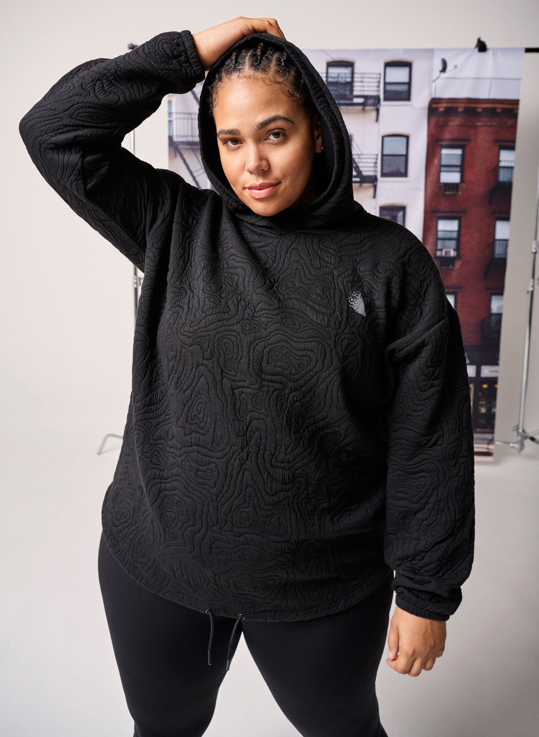 Zizzi CORE, SUPER TENSION TIGHTS &ndash; Legginsy z kieszenia wewnetrzna, Czarne, Image image number 1