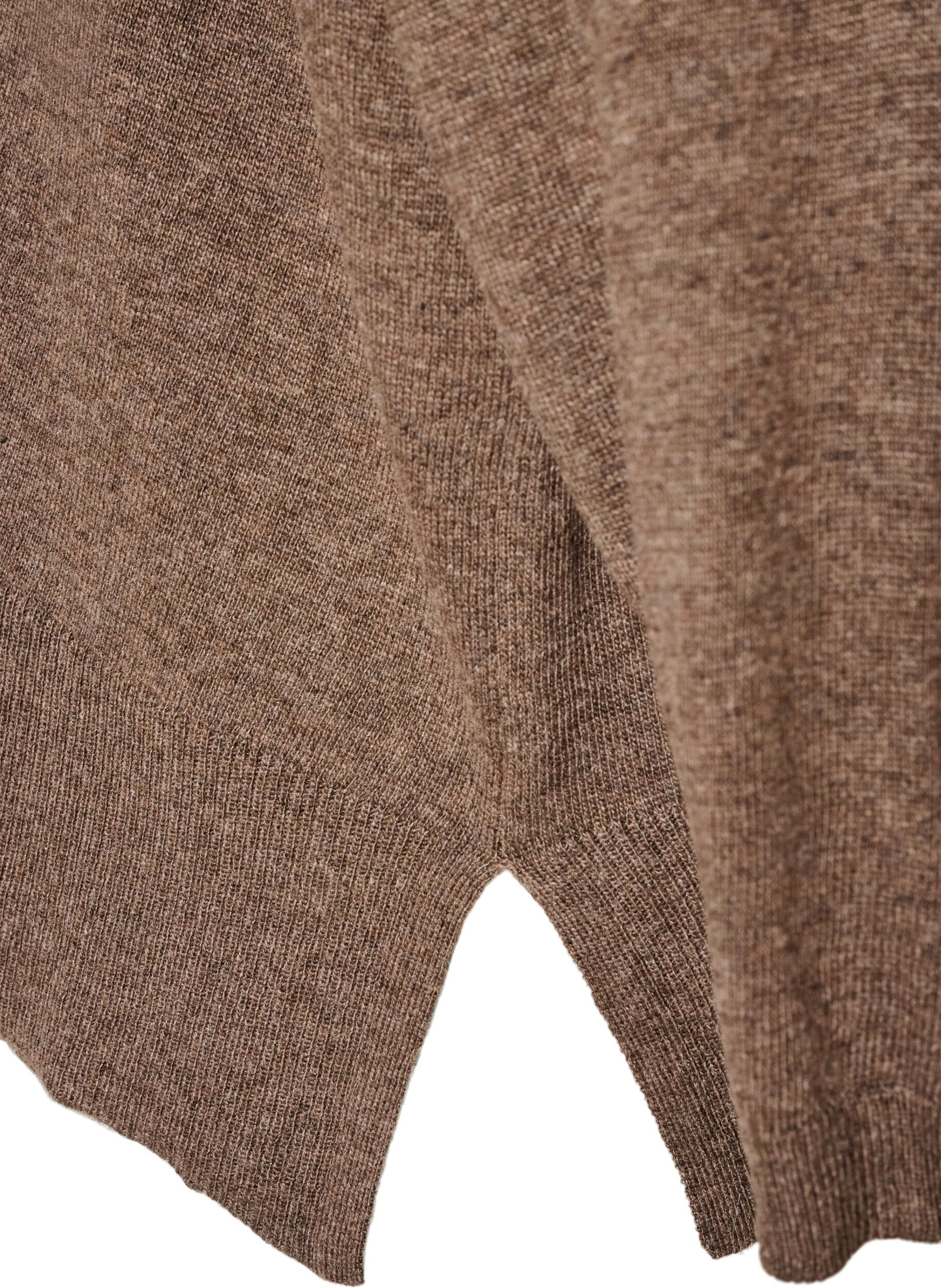 ZizziSweter z kolnierzykiem i luznym krojem, Brązowy, Packshot image number 3