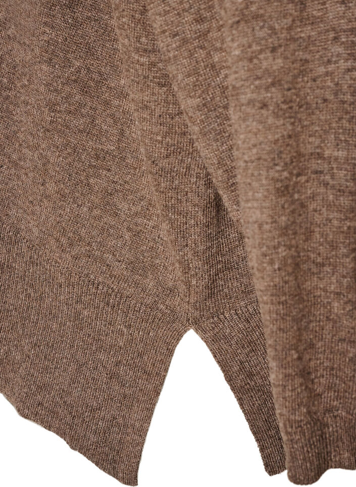 Sweter z kolnierzykiem i luznym krojem, Brązowy, Packshot image number 3