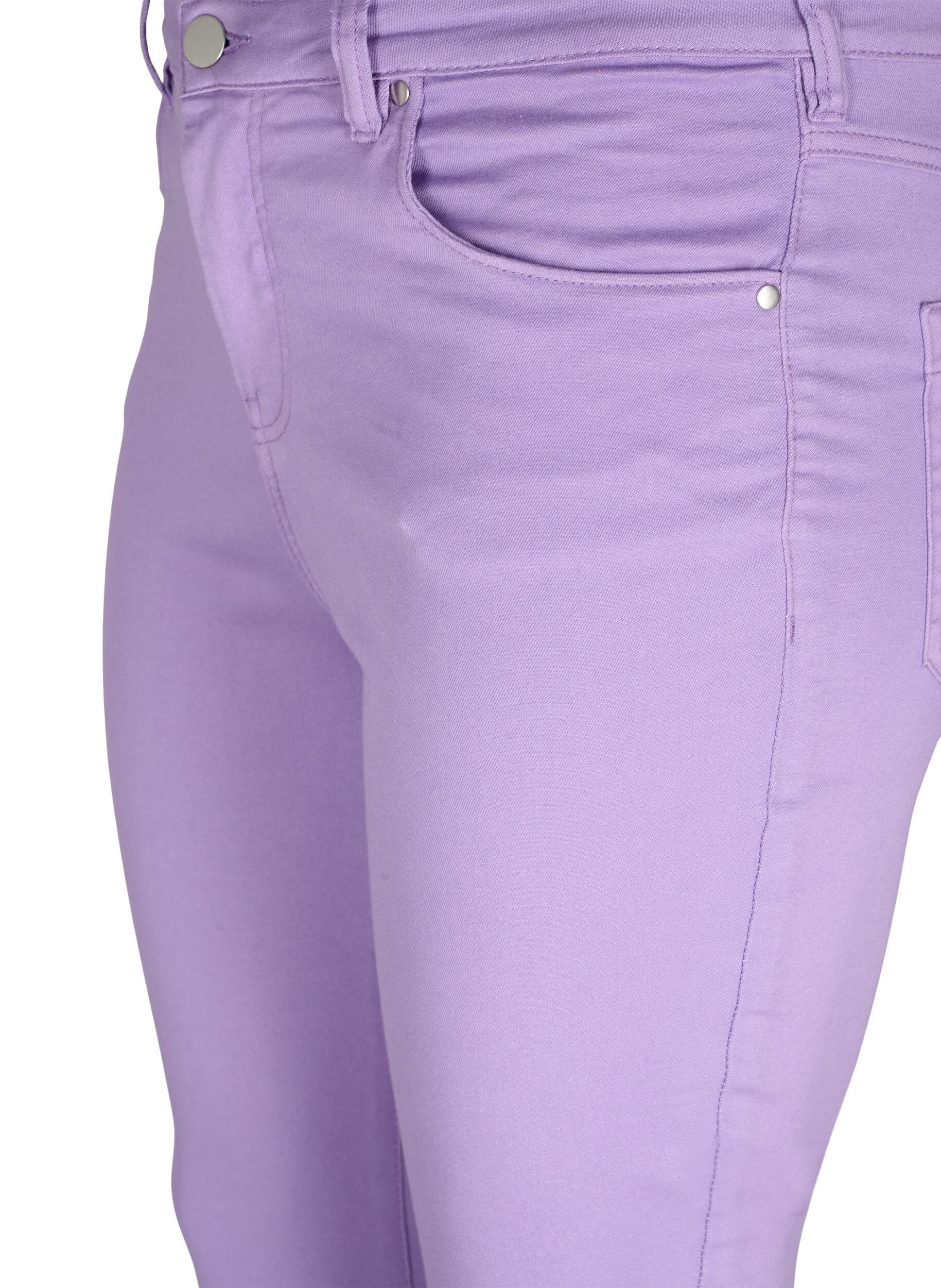 Zizzi High waisted Amy jeans with super slim fit, Chalk Violet, Packshot image number 2