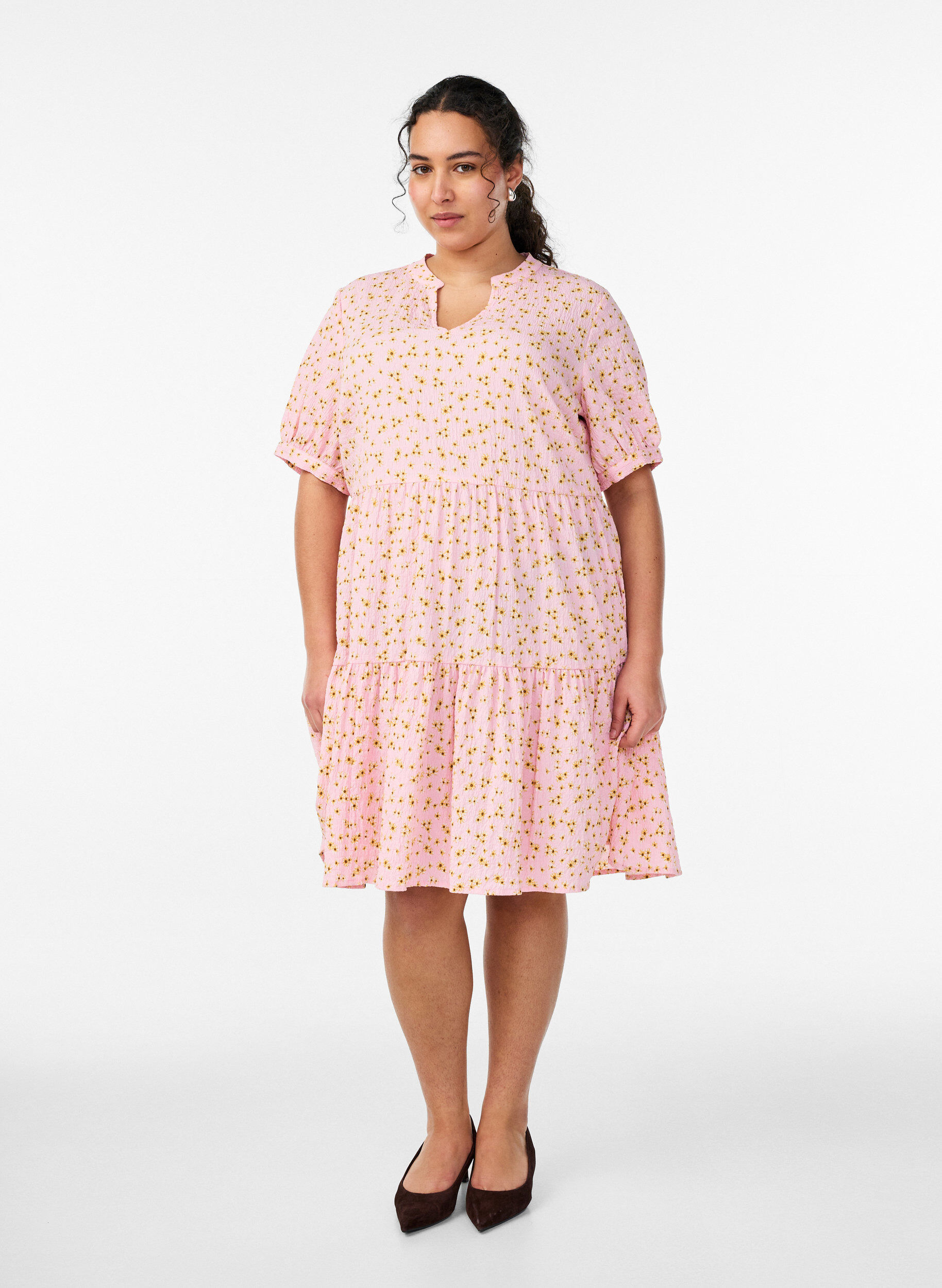 ZizziKr&oacute;tka sukienka o kroju A, R&oacute;żowy, Model image number 1
