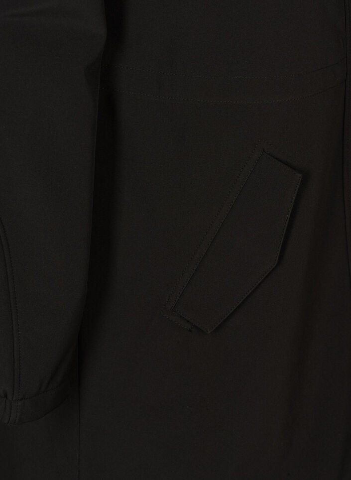 Kurtka softshell z kapturem, Black solid, Packshot image number 3