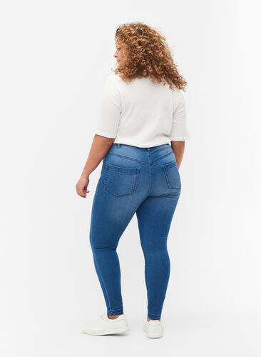 Super waskie jeansy Amy z wysokim stanem, Light blue, Model image number 1