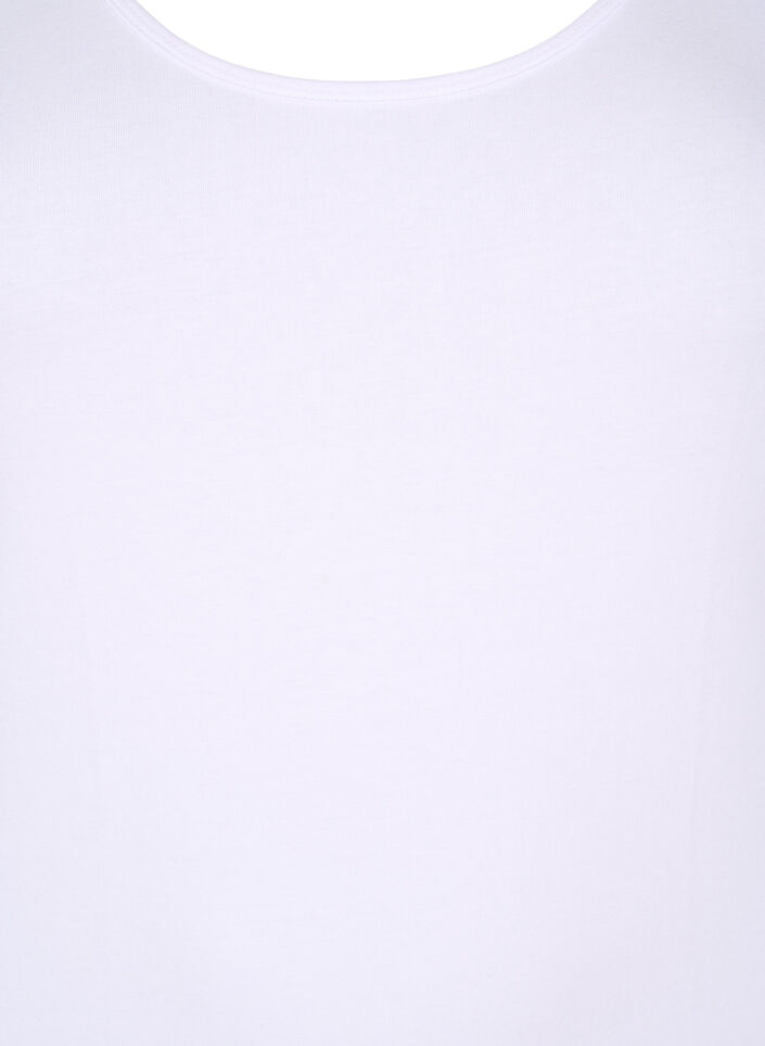Podstawowy top bawelniany w jednolitym kolorze, Biały, Packshot image number 2