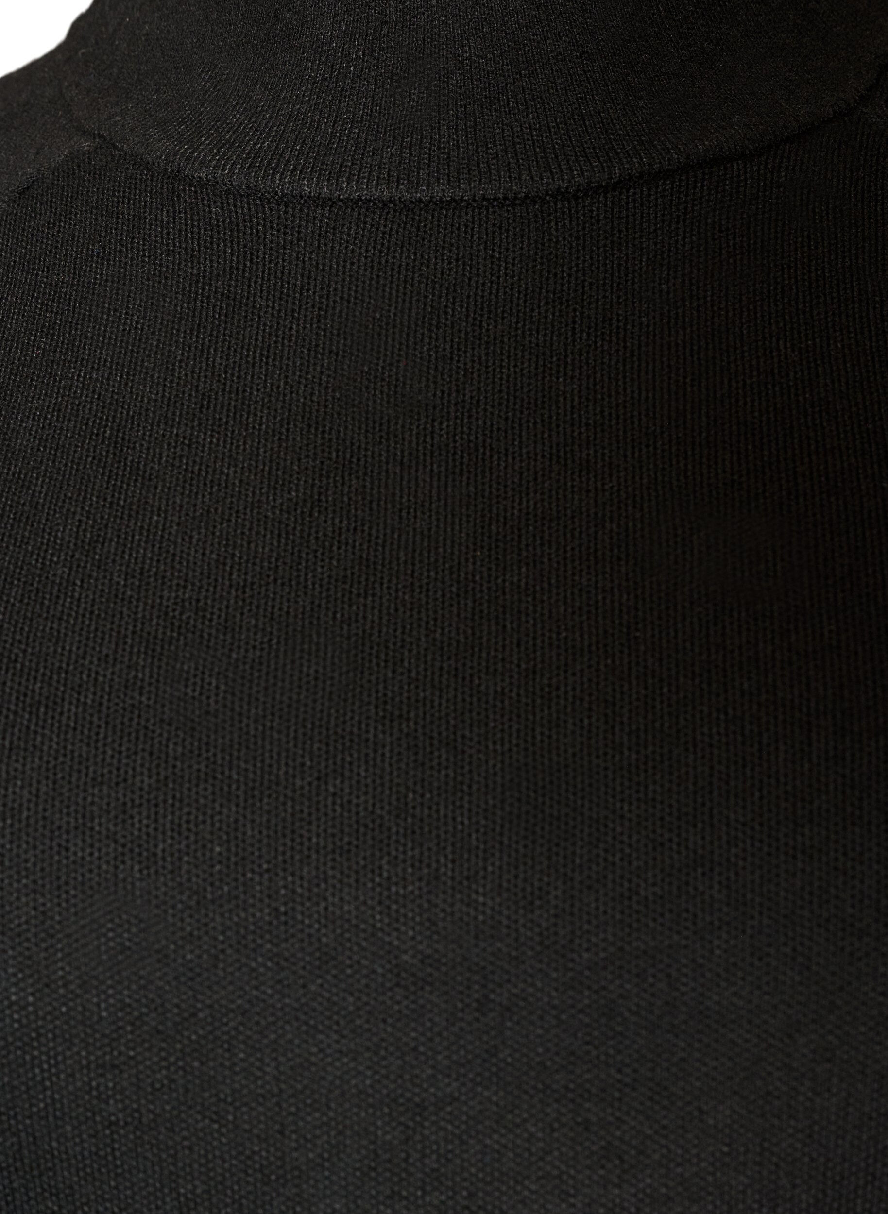 ZizziBluzka dzianinowa z mieszanki wiskozy z golfem, Czarne, Packshot image number 2