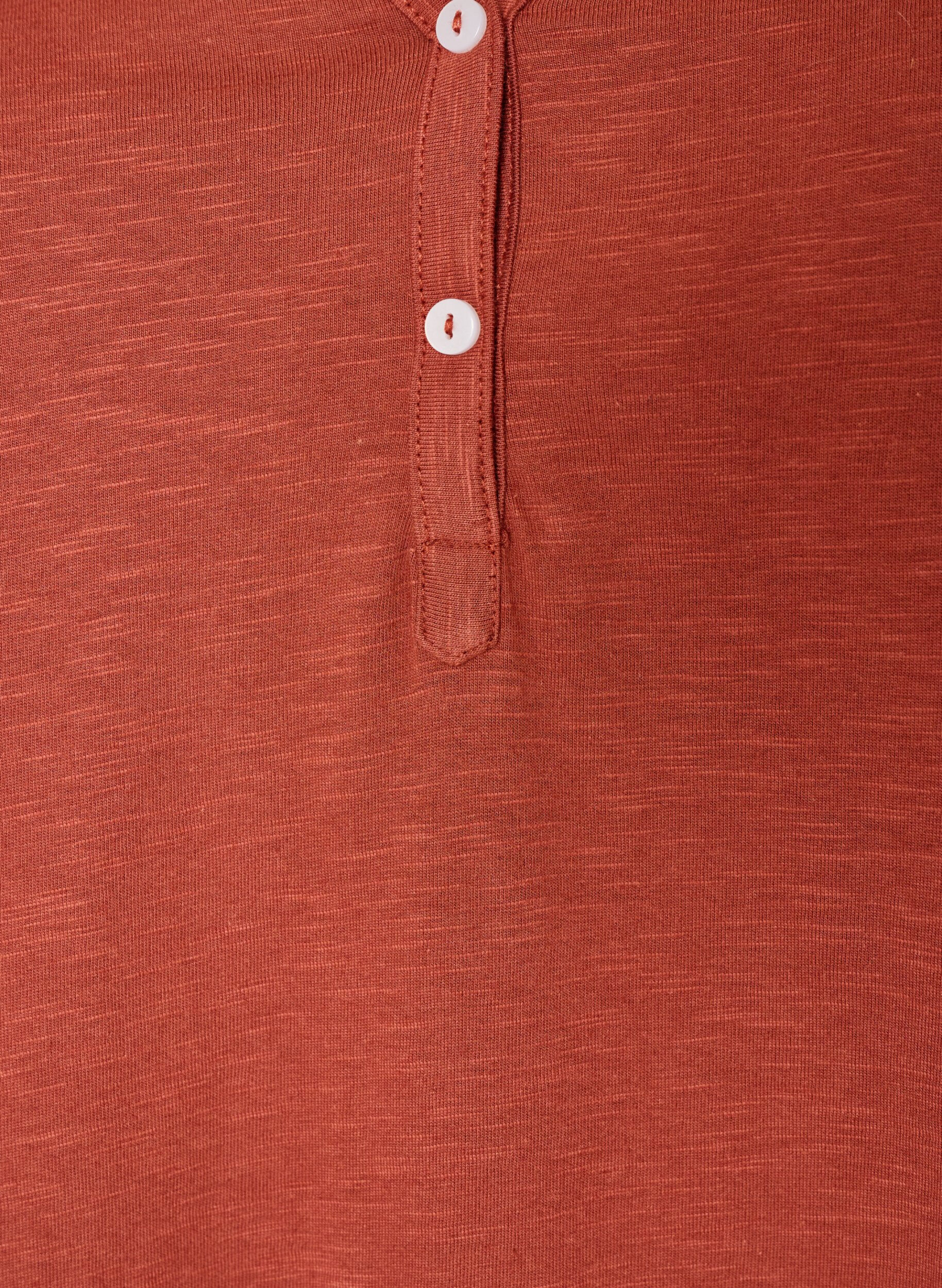 ZizziT-shirt z guzikami, Brązowy, Packshot image number 2