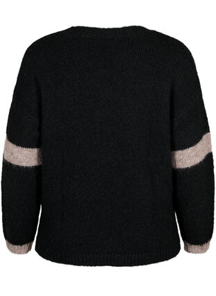 Dzianinowy sweter w paski, Black Comb, Packshot image number 1