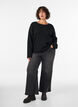 Luzny sweter z okraglym dekoltem, Czarne, Model image number 1