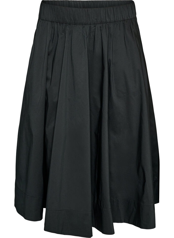 Sp&oacute;dnica midi o szerokim, trapezowym kroju, Czarne, Packshot image number 0