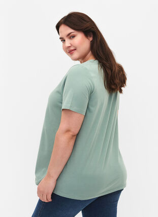 Podstawowa, gladka bawelniana koszulka, Chinois Green, Model image number 1