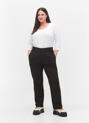Softshellowe spodnie z regulowanym rzepem, Black, Model image number 4