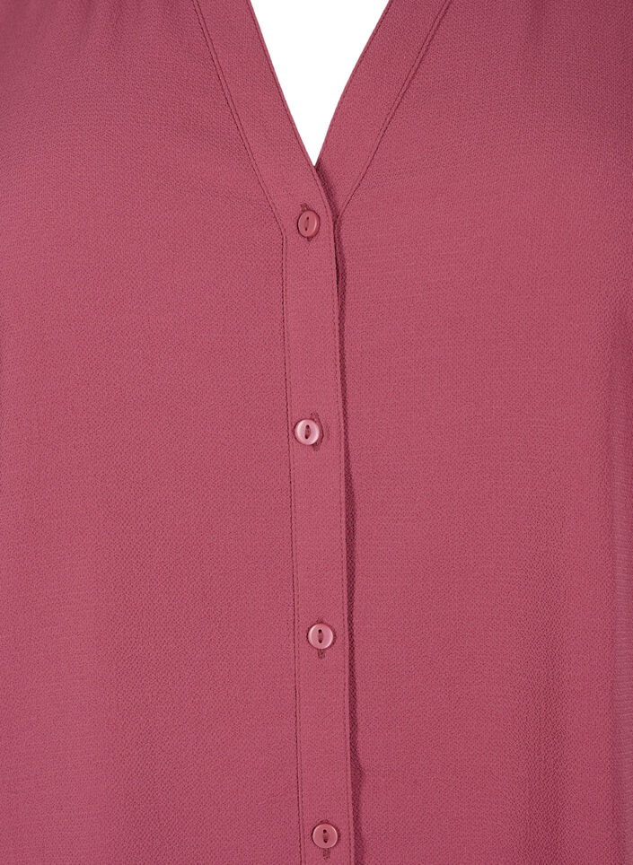 Bluzka koszulowa z rekawami 3/4 i kolnierzem z falbanami, Dry Rose, Packshot image number 2